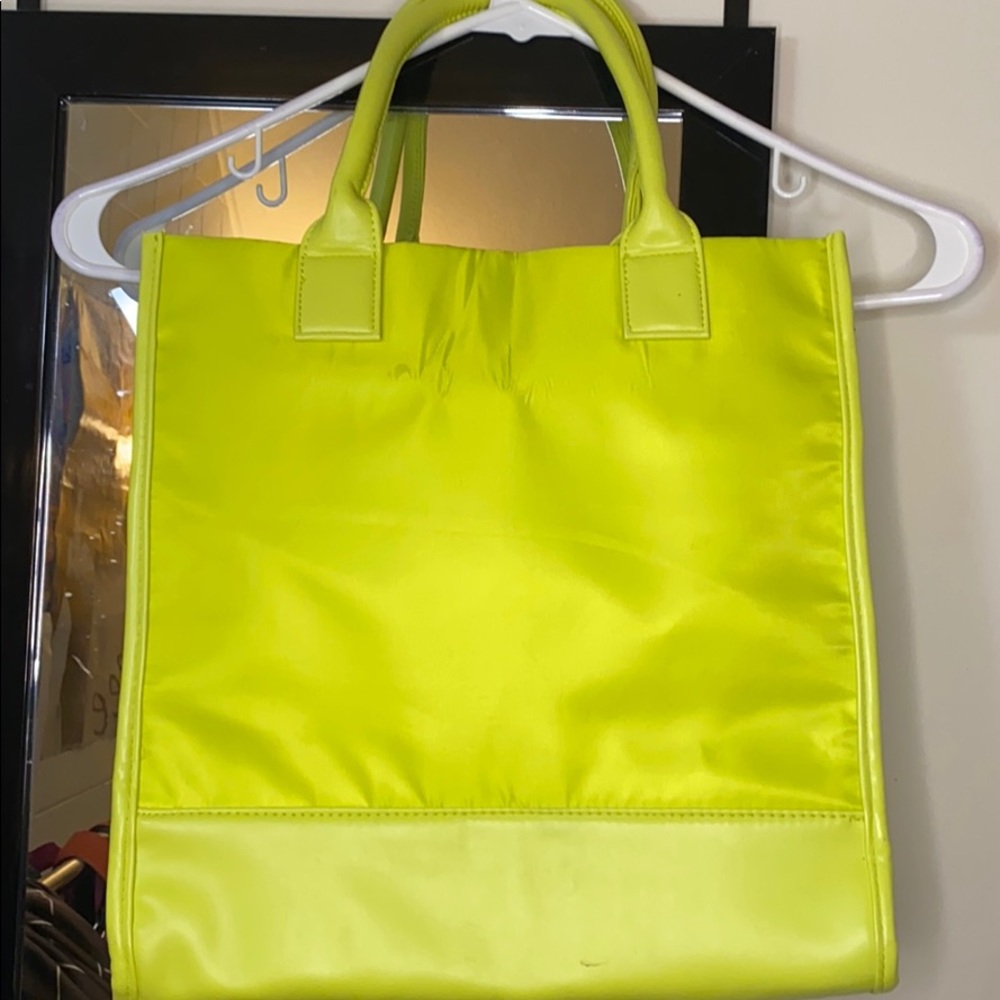 Neon yellow tote bag